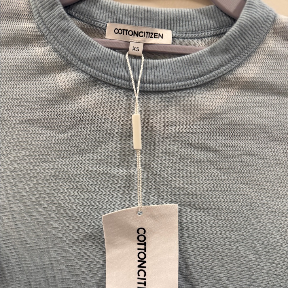 Revolve NWT cotton citizen XS Long Sleeve 100% cotton blue shirt - Picture 2 of 3